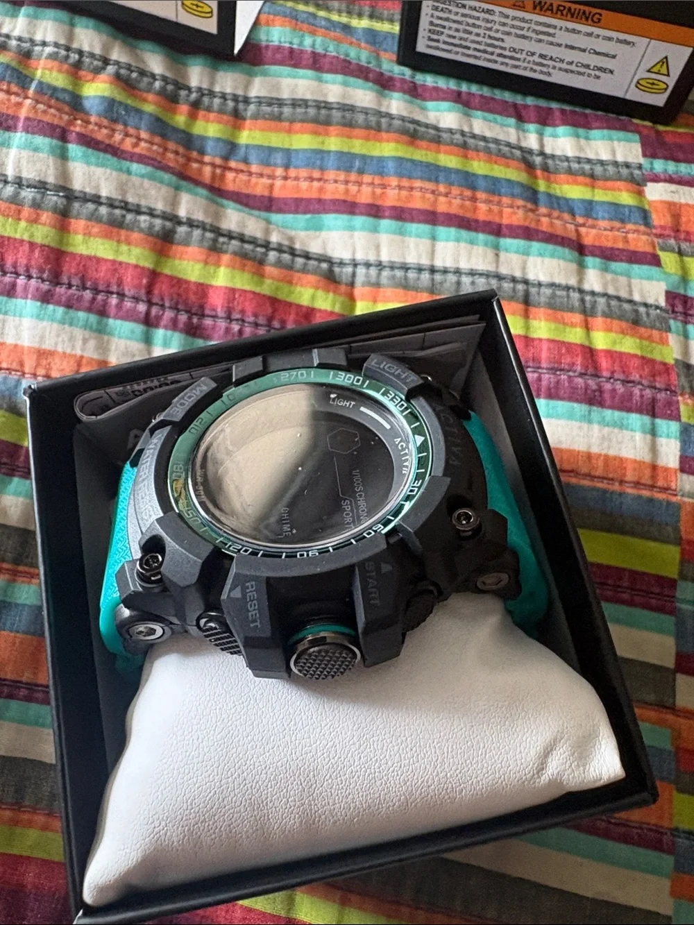 New Invicta Activa ACW8020-006 Mens Digital Sports Watch Teal Black Rubber Alarm